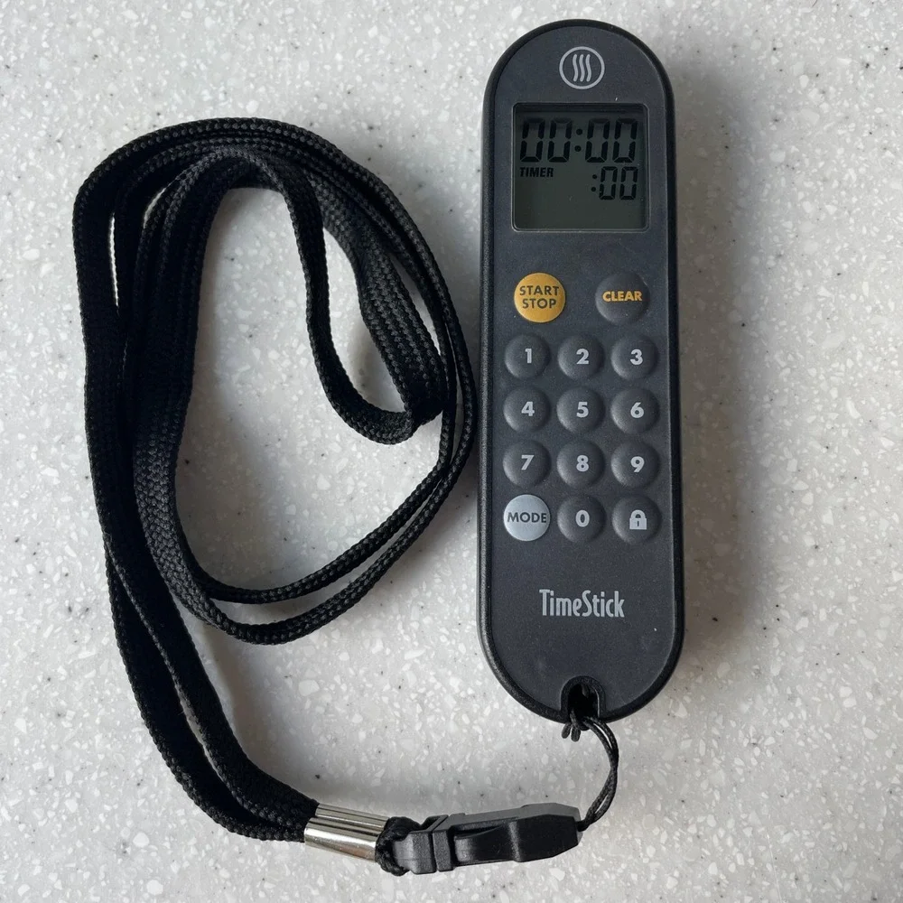 ThermoWorks TimeStick Digital Kitchen Timer Magnetic Lanyard Black TX-4100